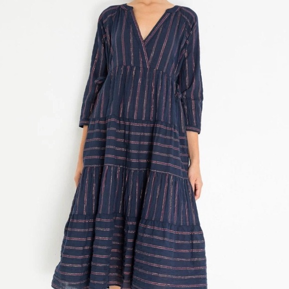 Xirena navy metallic striped dress XS - Picture 11 of 11